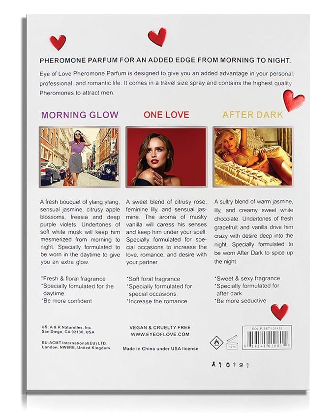Eye Of Love Pheromone Parfum Set - Morning Glow One Love After Dark to Attract him- 30ml
