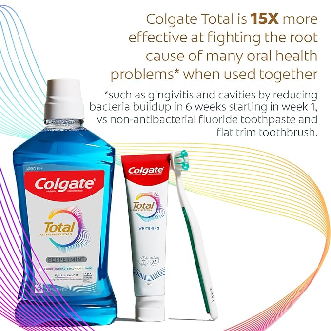 Colgate Total Whitening Toothpaste Freshens Breath Whitens Teeth and Provides Sensitivity Relief Mint Flavor 24 Pack