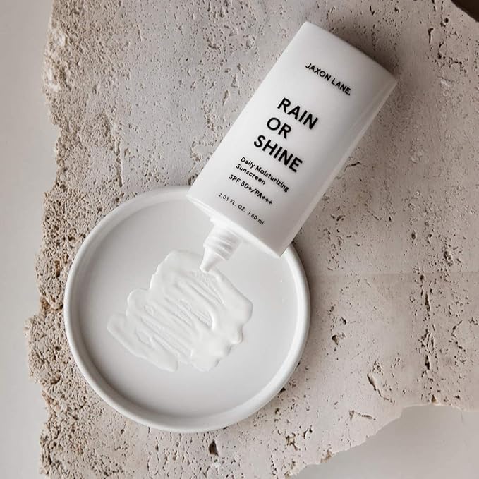 RAIN OR SHINE Anti Aging Face Sunscreen SPF 50 for Clear Skin w/Green Tea Hyaluronic Acid Vitamin E Oil Ginseng Licorice Root ? SPF Moisturizer for Face &amp Body (Fragrance-Free 2.03 Fl Oz 4 p