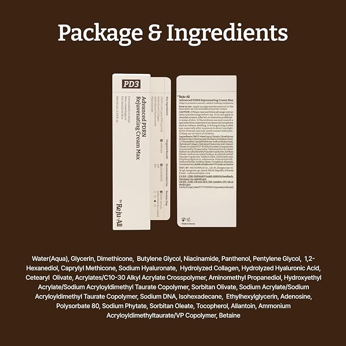 Dr. Reju-All Advanced PDRN Rejuvenating Cream ? 99% Pure Salmon DNA PDRN Face Moisturizer ? Optimal 1200ppm Concentration for Glow Skin ? Korean Anti-Aging Skin Care Face Cream - 2.0 Fl Oz