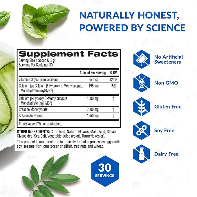 BioTrust Ageless Muscle Builder - Creatine HMB Powder with Vitamin D3 &amp Betaine - Build &amp Preserve Naturally Declining Muscle Mass &amp Strength - Citrus Splash 30 Servings