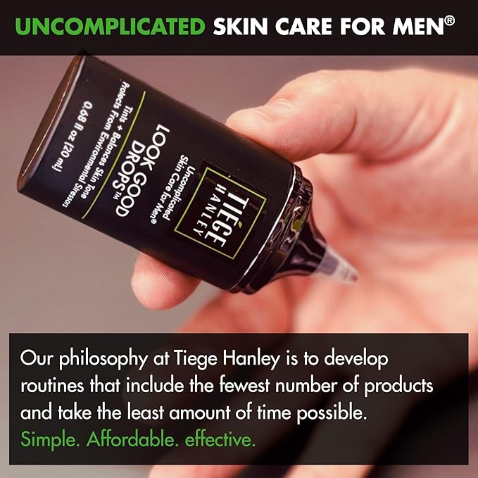 Tiege Hanley Look Good Tanning Drops for Men Daily Tinted Face Moisturizer Mix-In with Hyaluronic Acid for Hydration Natural Tan Finish and Antioxidant Support Men?™s Skin Care 20 ML