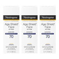 Neutrogena Age Shield Face Oil-Free Sunscreen Lotion with Broad Spectrum SPF 70 Non-Comedogenic Moisturizing Sunscreen to Help Prevent Signs of Aging PABA-Free 3 fl. oz (Pack of 3)