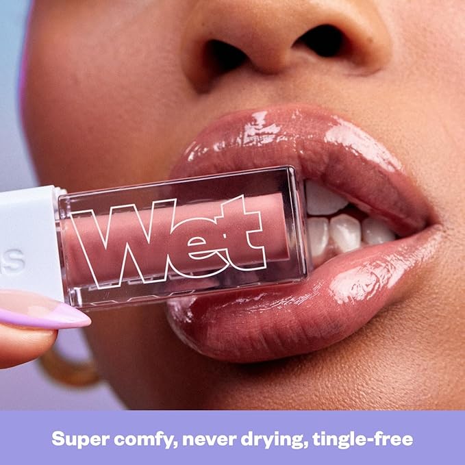 Kosas Wet Lip Oil Gloss - Hydrating Lip Plumping Treatment with Hyaluronic Acid &amp Peptides Non-Sticky Finish (Unbuttoned)