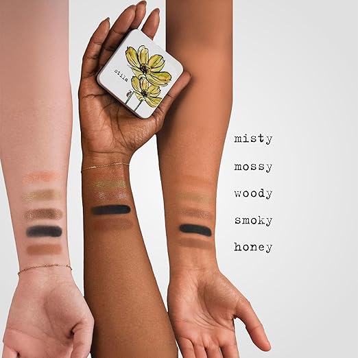 stila Pocket Play™ Eye Shadow Palette | 5 Silky Powder Shades for Eyes Face Highlight &amp Contour | Compact Travel-Friendly Blendable Formula | Matte &amp Shimmer Neutral &amp Bold Tones