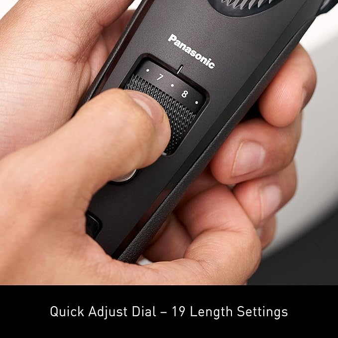 Panasonic Beard Trimmer for Men Cordless Precision Power Hair Clipper with Comb Attachment and 19 Adjustable Settings Washable ER-SB40-K 0.5-10mm lengths 1 Pack