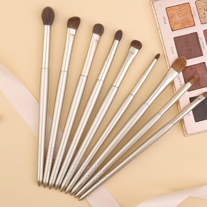 Natural Goat Hair Eye Shadow Brush Set Pony Hair Eyeshadow Brushes Set Small Nose Contour Brush Angled Eyeshadow Brush Eyeshadow Blending Brush Eye Makeup Brushes Set Professional - E200