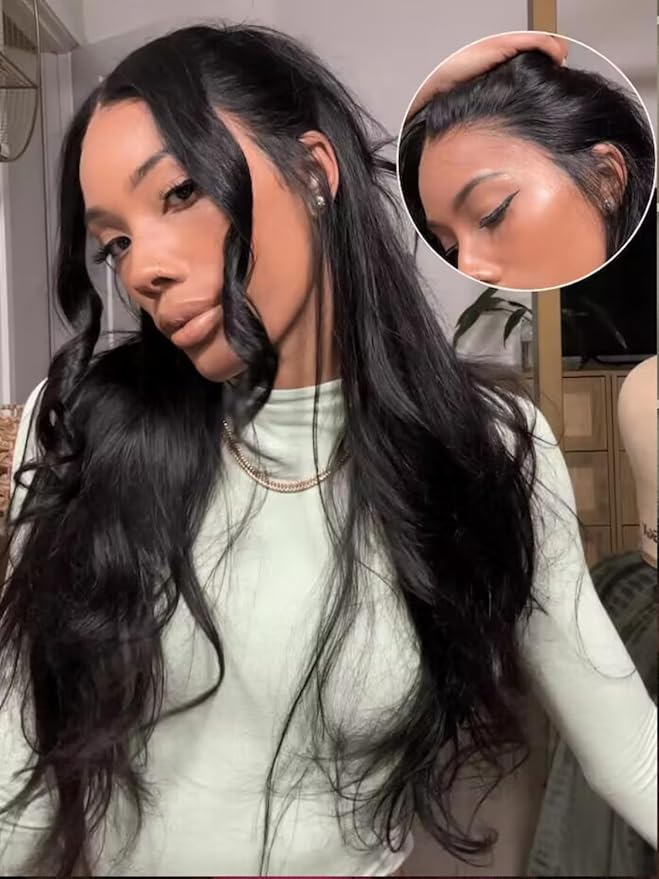UNICE Pre Everything Glueless Drawstring Wig Body Wave 13X4 HD Pre Cut Lace Front Wigs Human Hair Pre Bleached Invisible Bye Bye Knots Wig Pre Plucked 150% Density 26inch