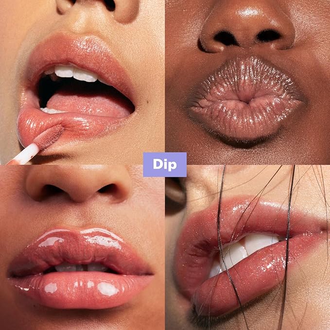 Kosas Wet Lip Oil Gloss - Hydrating Lip Plumping Treatment with Hyaluronic Acid &amp Peptides Non-Sticky Finish (Dip)