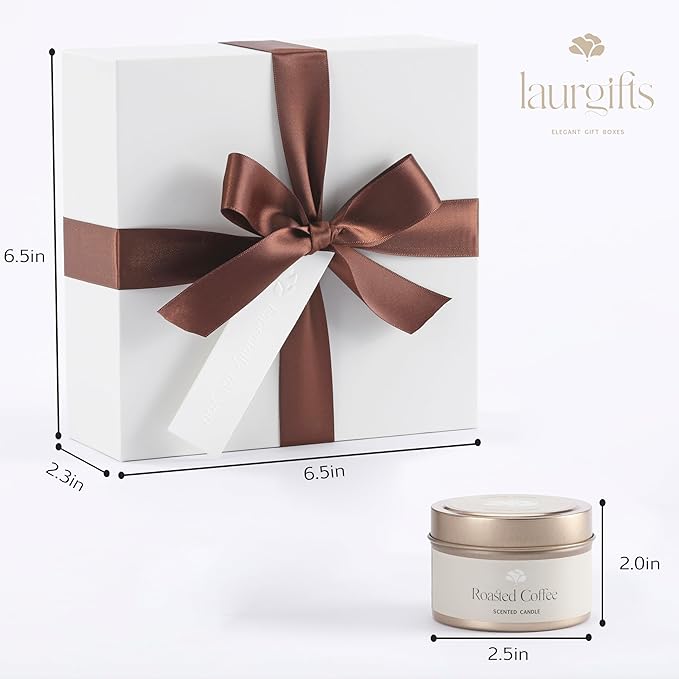 Coffee Spa Box for Women ? Small Relaxing Self Care Basket with Coffee Scented Candle Bath Bomb Soap &amp Salt Scrub ? Thoughtful Birthday Thank You Housewarming or Christmas Gift for Her