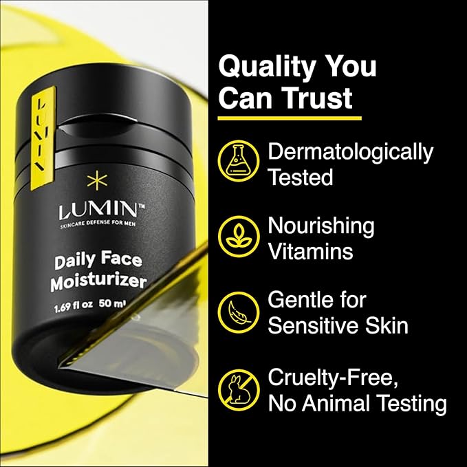 Lumin Daily Face Moisturizer for Men ? Lightweight Hydrating Cream with Niacinamide Men’s Face Lotion for Normal Combination &amp Sensitive Skin Korean Skincare Smooth &amp Nourishing 50ml 2 P