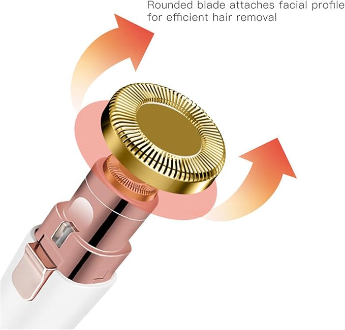 2-in-1 Facial Hair Remover for Women ? Rechargeable Eyebrow Trimmer &amp Body Groomer with LED Light Hypoallergenic Blades ? Pain-Free for Upper Lip Chin Bikini Line