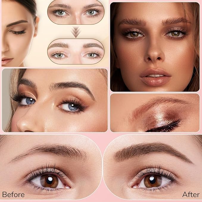 2026 New Microblading Eyebrow Pen Waterproof Eyebrow Pencil Eye Brow Pen with 4 Tip Premium Natural Magic Eyebrow Makeup Fine Stroke Contouring Pencil Long-Lasting Stay on All Day (Light Brown)