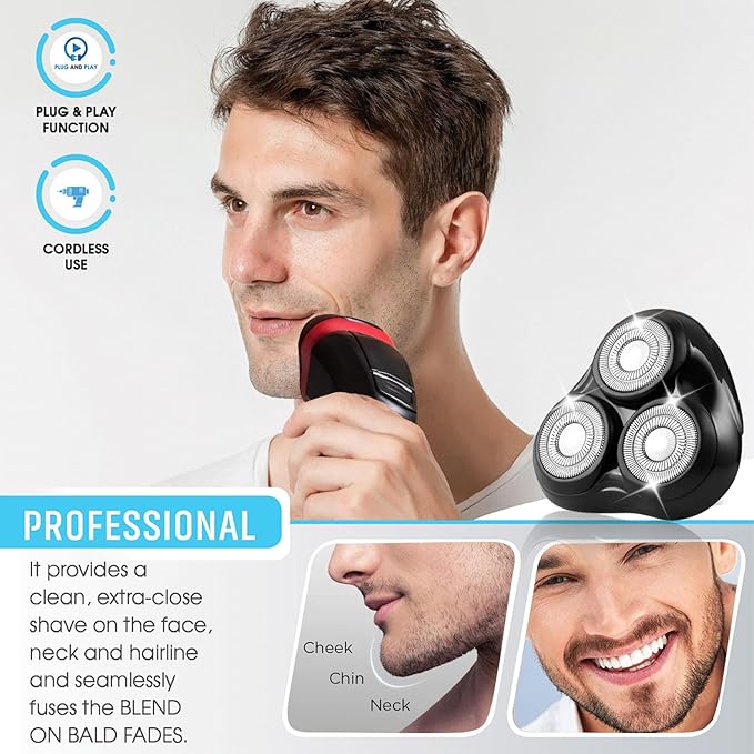 Shaver Replacement Head Compatible with Remington Shaver Razor Parts for Series R3R4R5R6R7R8SP-3141 and SP-5161 Foils (Black/2Pack)