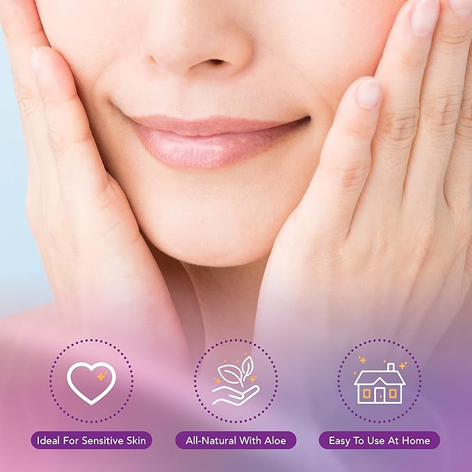 Facial Buffer - Painless &amp Chemical Free Facial Hair Remover &amp Gentle Face Exfoliator - Hair Eraser to Slow Regrowth on Chin Lip &amp Cheeks (3 Buffers Per Box Pack of 3)