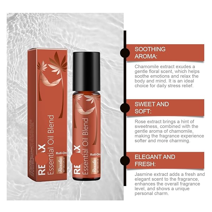 Chamomile Roll-On Perfume Oil - Refreshing &amp Subtle Scent With Long-Lasting Fragrance(2PCS)