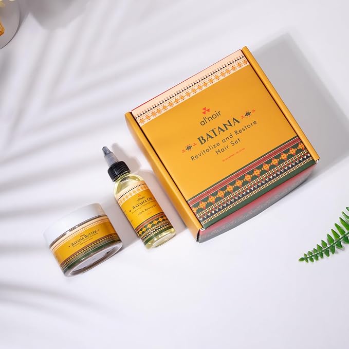 PowerPak Al-noir Batana Oil Hair Care Set for Men &amp Women | 100% Raw Batana Butter + Pure Cold-Pressed Refined Batana Oil for Hair Growth Thickness Strength and Repair