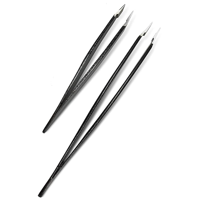 Zizzili Basics Tweezer Set - Limited Edition Ombre - Classic + Mini Slant - Best Tweezers for Eyebrow Facial Hair Removal and your Precision Needs