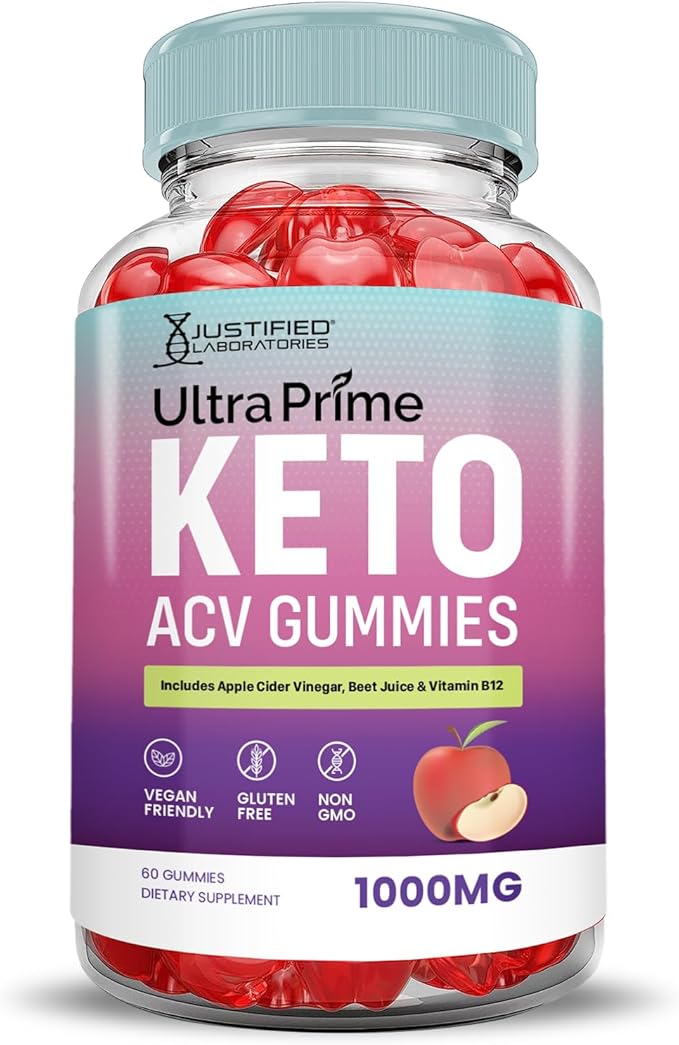 (2 Pack) Ultra Prime Keto ACV Gummies Advanced Formula 1000MG UltraPrime Keto Gummies Apple Cider Vinegar Formulated with Pomegranate Beet Juice Powder B12 Vegan Non GMO 120 Gummys