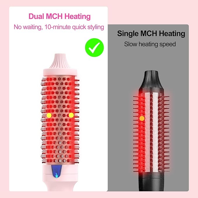 K&ampK 1.5 inch Blowout Look -Thermal Brush Creates Root Volume &amp Loose Curls Volume Curls Dual Voltage Cool-AIR TECH Hair Styling Tool