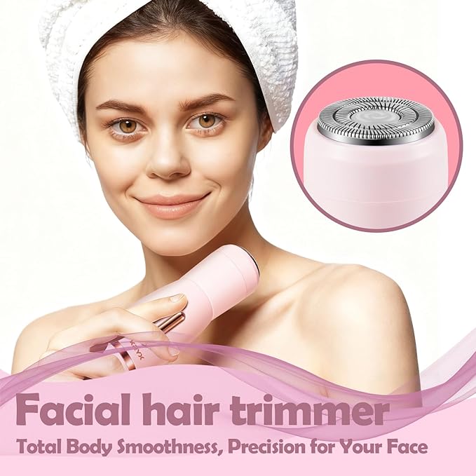 KRYX Bikini Trimmer for Women Electric Razors for LegsWaterproof Pubic Hair Trimmer Women Facial Hair RemoverPainless Body Shaver for TravelReplaceable Ladies RazorsPink