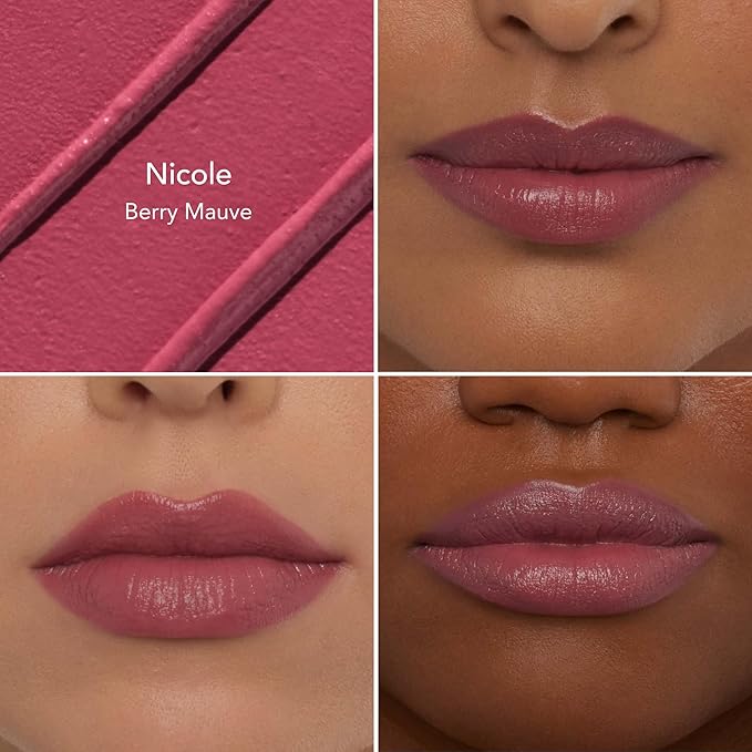 Thrive Causemetics Impact-FULL Smoothing Lipstick Moisturizing Lip Makeup Essential with Vitamin E Lightweight Creamy Lipstick for Women Long Lasting Vegan Shade Nicole (Berry Mate)