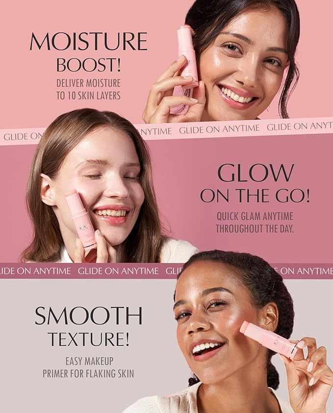 KAHI Wrinkle Bounce Multi Balm - DUO EDITION | All-in-One Hydrating Balm Eye Cream Make Up Base &amp Moisture Stick | Daily Moisturizer Stick with Salmon-derived sodium DNA (0.32 oz - Pack of 2)