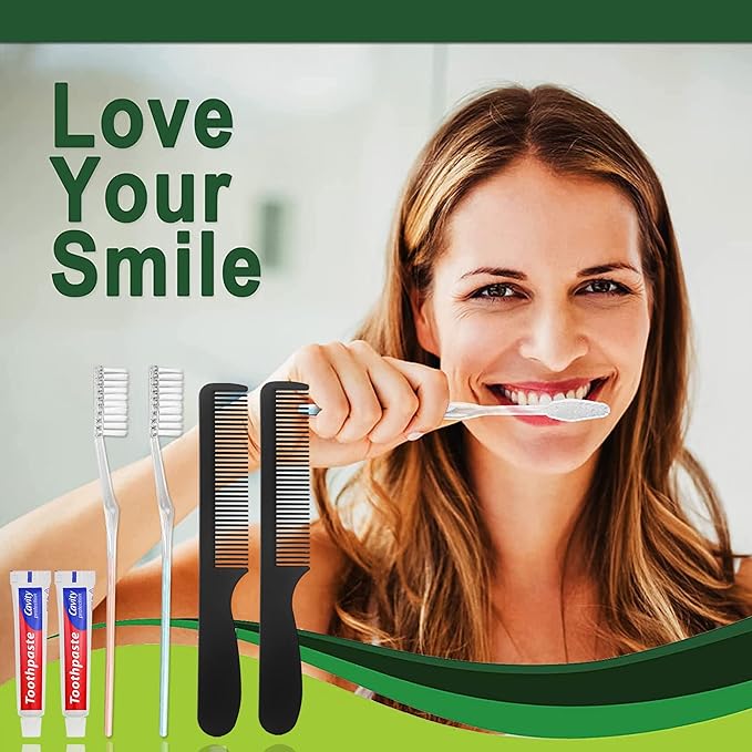 100 Pack Disposable Toothbrushes with Toothpaste and Comb for Homeless Individually Wrapped10g Travel Toothpaste7inch Black Hair CombSoft Bristle Toothbrush for HotelAirBnbShelterCharity