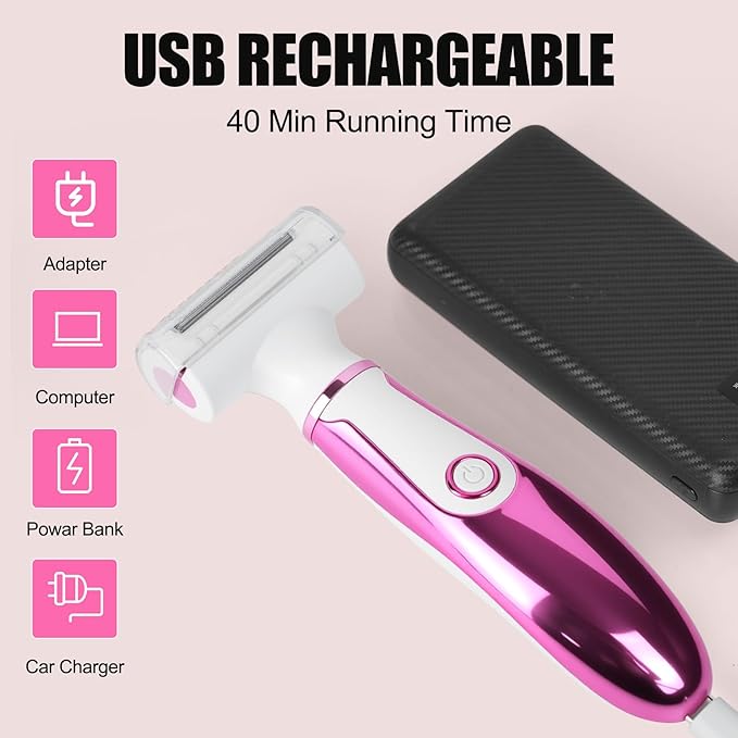 Women Face Epilator 4-in-1 Body Shaver and Facial Epilator Hair Removal for Face Waterproof Facial Hair Remover for Armpits Arms Legsm Bikini
