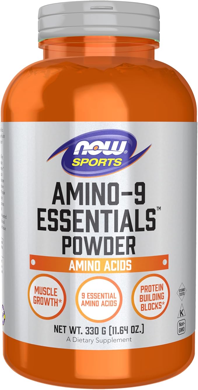 NOW Sports Nutrition Amino-9 Essentials??Powder Enhanced Protein Synthesis Amino Acids 330-Grams