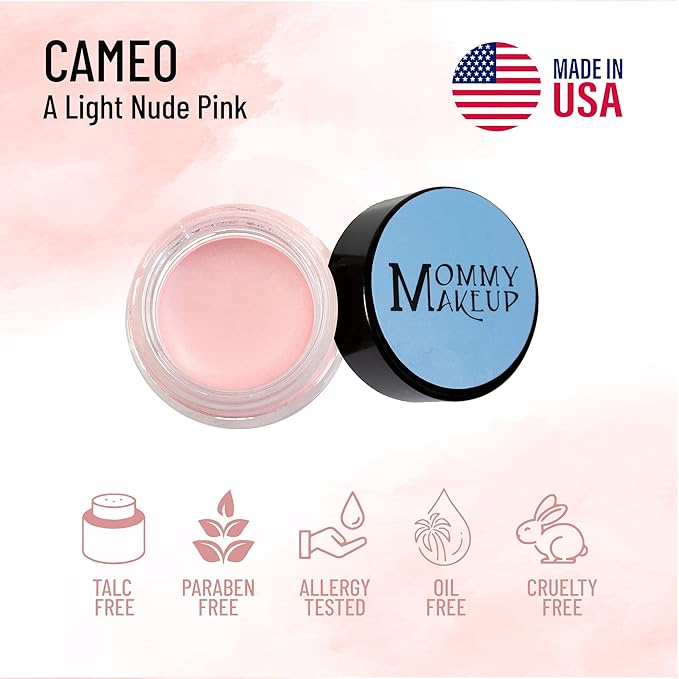 Mommy Makeup Any Wear Creme Eyeshadow - Waterproof Crease-Proof Long Lasting High Pigment Oil-free - Cream to Powder for Eyes Cheeks &amp Lips (Cameo)