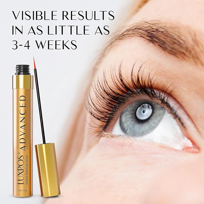 Eyelash Growth Serum 5 mL: Get Thick Strong Lashes in Just 3-4 Weeks with Our Plant-Based Eyelash Growth Serum - No Parabens - Made in USA