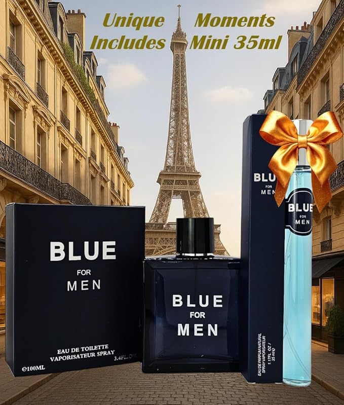 Blue For Men &amp Play Red 04-Piece Set Cologne for Men 2x100ml &amp Mini Perfume 2x35ml Eau de Toilette long-lasting cranberry sage &amp pink pepper notes for daytime Travel perfume bottle