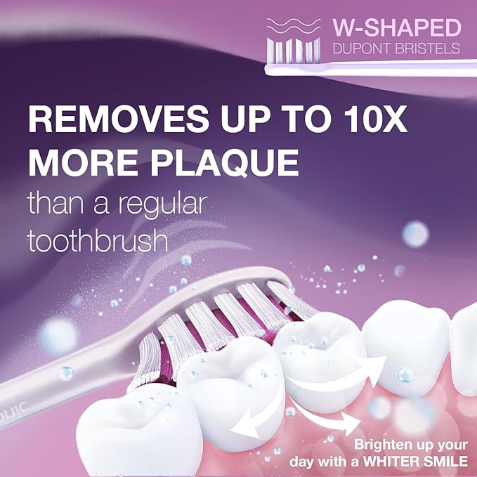Wagner Stern WT8900 Series Electric Toothbrush ? Whitening &amp Pressure Sensor 5 Modes 3 Intensities 8 Soft Brush Heads Rechargeable Travel Case Included