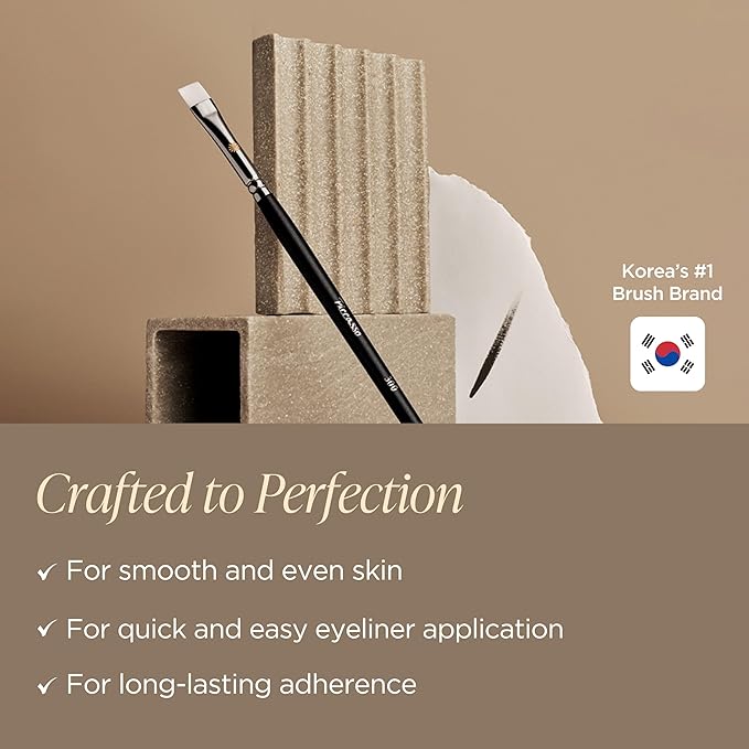Piccasso 300 Eyeliner and Concealer Brush ? Dual-Use Angled Brush for Gel Eyeliner and Spot Concealing Soft and Precise Eye Makeup Brush for Tightlining and Coverage Korean Professional Makeup Tool