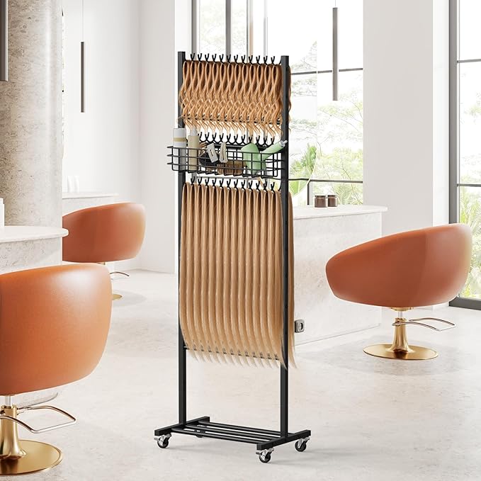 Braiding Rack 286 Pegs Braiding Hair Rack with Wheels 2-Sided Hair Braiding Stand for Braiders Hair Separator for Braiding Standing Extension Holder Hanger for Salon Home
