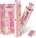 Bikini Trimmer for Women 2in1 High Power Epilators Hair Removal Waterproof Electric Razors Women's Electric Razor Pubic Hair Trimmer Shaver for Women for Ladies Pubic Face Underarms Legs (Pink)