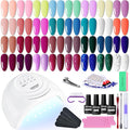 JODSONE 36 PCS Gel Nail Polish Starter Kit U V Light and Dark Series Gel Nail Set No Wipe Base Matte and Glossy Top Coat All Kinds of Manicure Tools