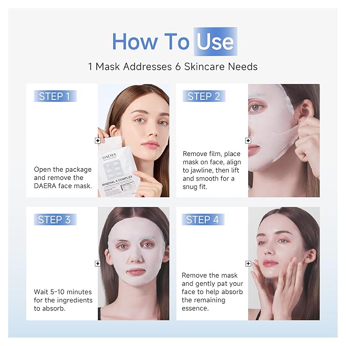 DAERA Korean Brightening &amp Firming Face Mask 5 Sheets - Hydrating Cream Mask with Botanicals for Dark Spots &amp Anti-Aging