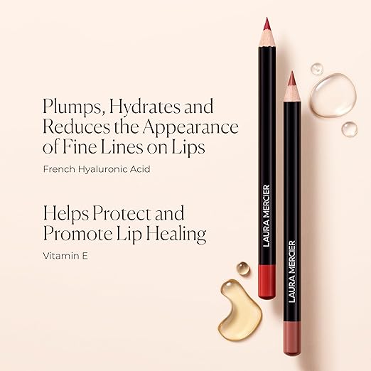 Laura Mercier Caviar Perfecting Lip Liner Pencil 16HR Longwear Comfortable Non-Dragging Application Feather and Water-Proof Infused with French Hyaluronic Acid and Vitamin E