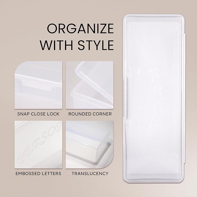 Beauticom Personal Box Storage Case for Professional Manicurist Nails Pedicure (Large Size) (40 Pieces FROSTED)