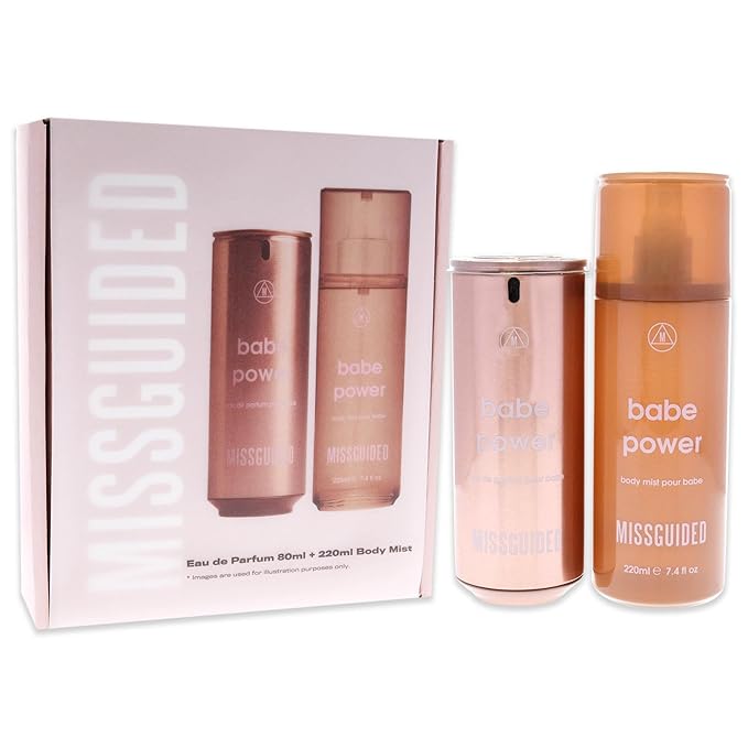 Missguided Babe Power Women 2.7oz EDP Spray 7.4oz Body Mist 2 Pc Gift Set