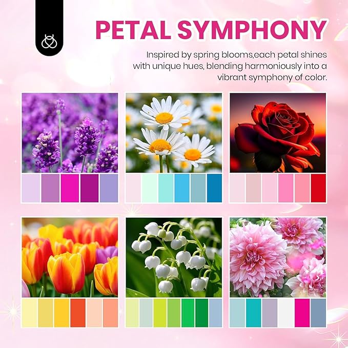 beetles Gel Nail Polish Set - 40 Pcs 36 Colors Nail Polish Kit Pink Red Green Blue Color Gel with Base&ampGlossy Matte Top Coat UV LED Petal Symphony Collection Nail Art Christmas Gifts for Women