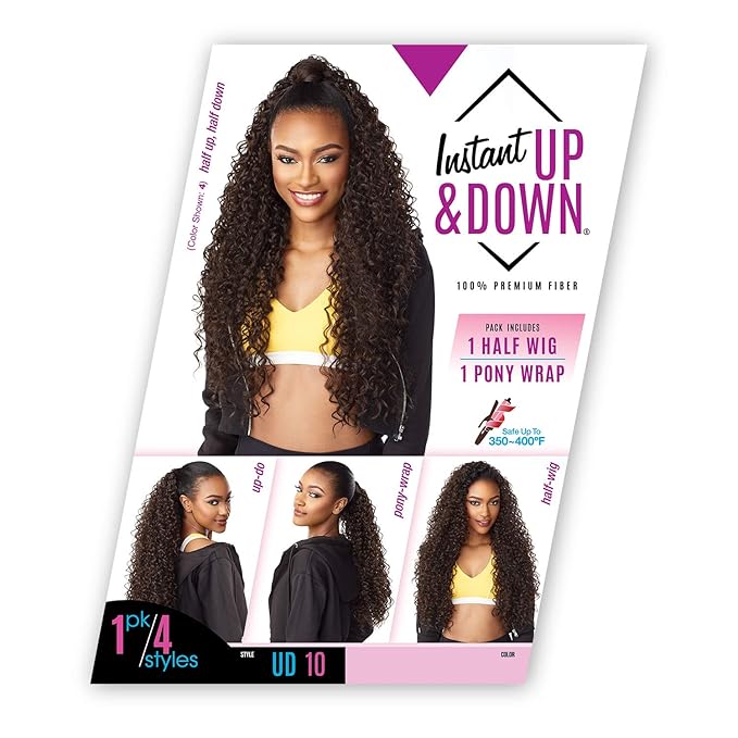 Sensationnel Instant Updown Halfwig Pony - Iud 10 4 Style in 1 Half Wig And Pony Drawstring (T1B/4)