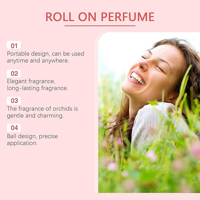 Elegant Orchid Roll-On Perfume - Long-Lasting Natural &amp Fresh Scent For Daily &amp Date Use Portable &amp Delicate Fragrance For All Occasions(2PCS)