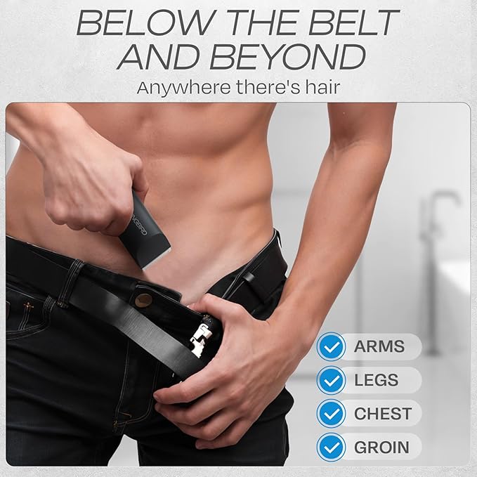 HUMMINGBIRD MK5 Pubic Hair Trimmer for Men ? Ceramic Blade No Nick No Cut Ball Trimmer Waterproof USB-C Rechargeable LED Display Charging Dock &amp Travel Pouch Body Trimmer &amp Ball Shaver