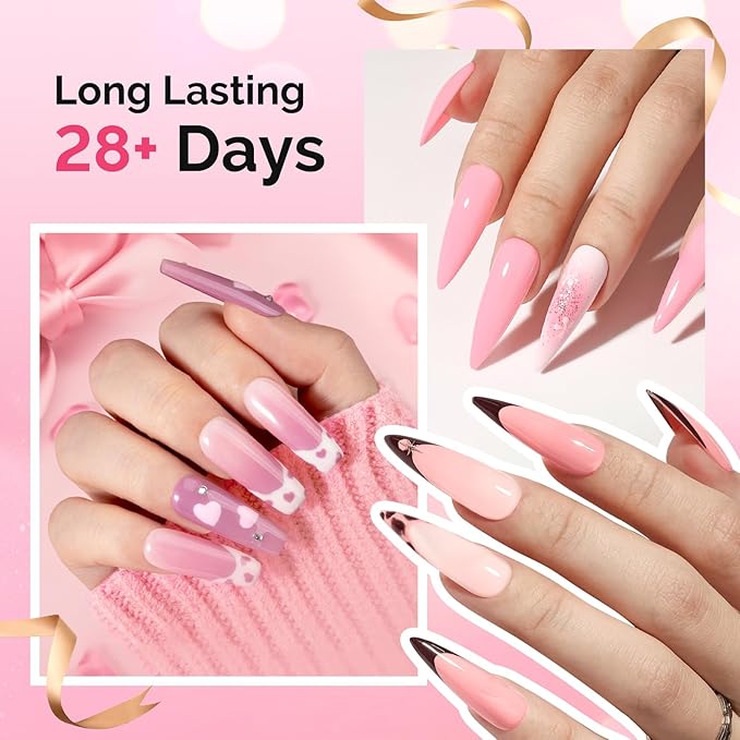 MelodySusie Gel Nail Polish Kit with UV Light P-ART06F- Popular Color Gel with Builder and Baser &ampGlossy Top Coat Soak Off Includes Nail Art Tools Nail Art Gift for Women &amp Girls