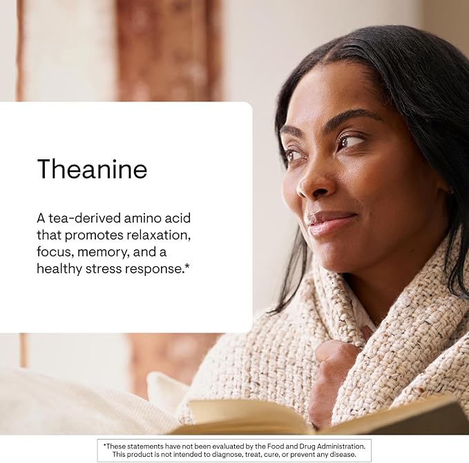 THORNE - Theanine - 200mg of L-Theanine - Support a Healthy Stress Response Relaxation and Focus - Increases Brain Alpha-Wave Production* - 90 Capsules