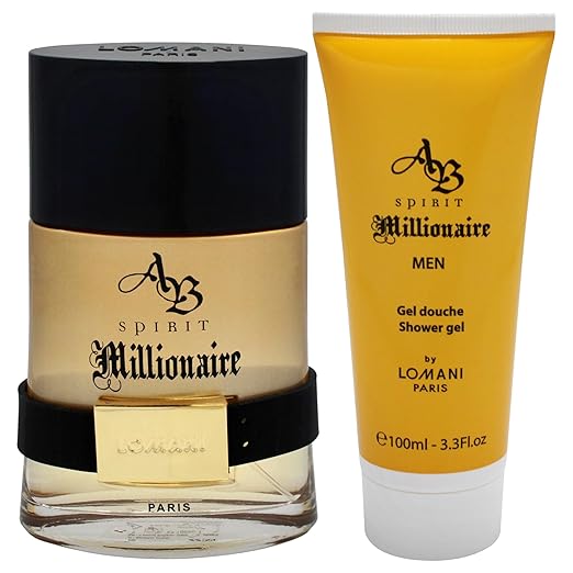 Lomani AB Spirit Millionaire 3.3oz EDP Spray 3.3oz Body Lotion Women 2 Pc Gift Set