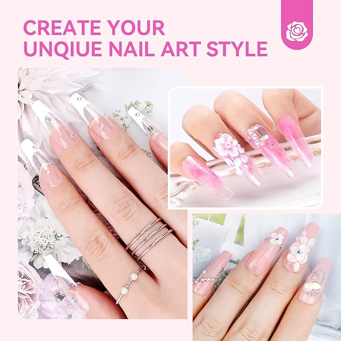SAVILAND Acrylic Nail Kit with Drill and U V Light ? Clear White Pink Acrylic Powder Black Red White Gel Nail Polish Nail Tools for Nail Art Gel Nails DIY